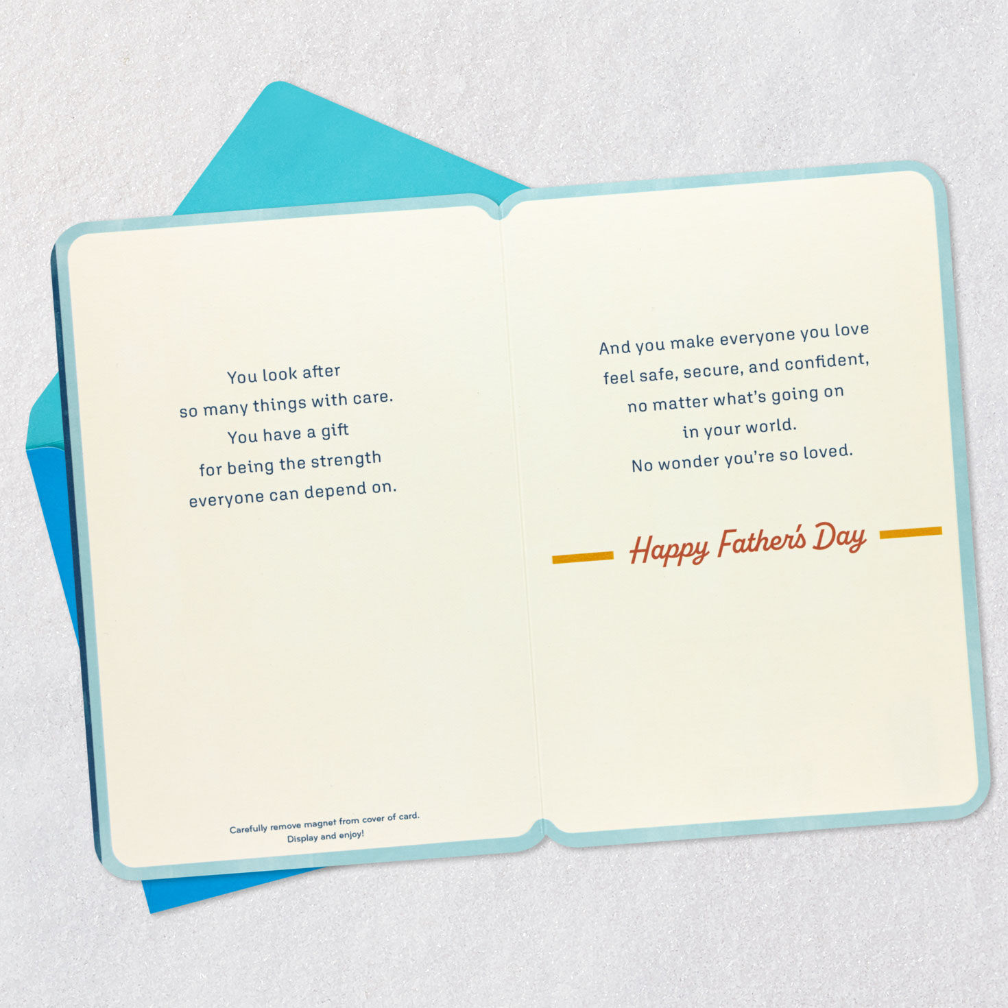 Super Dad Shield Father's Day Card With Magnet Open card with envelope image number 4