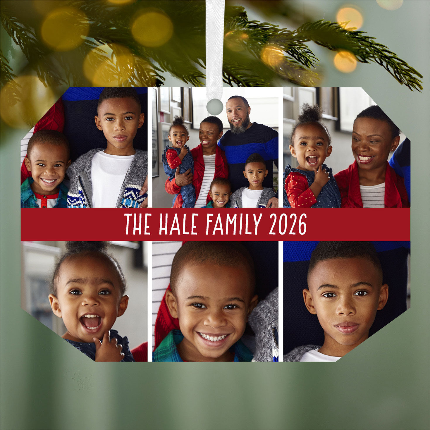 Six-Photo Metal Personalized Ornament, Custom Photo and Text for only USD 17.99 | Hallmark