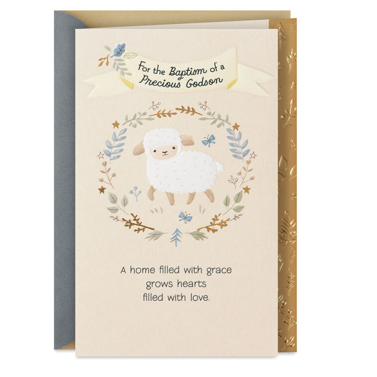 May God Bless You Religious Baptism Card for Godson