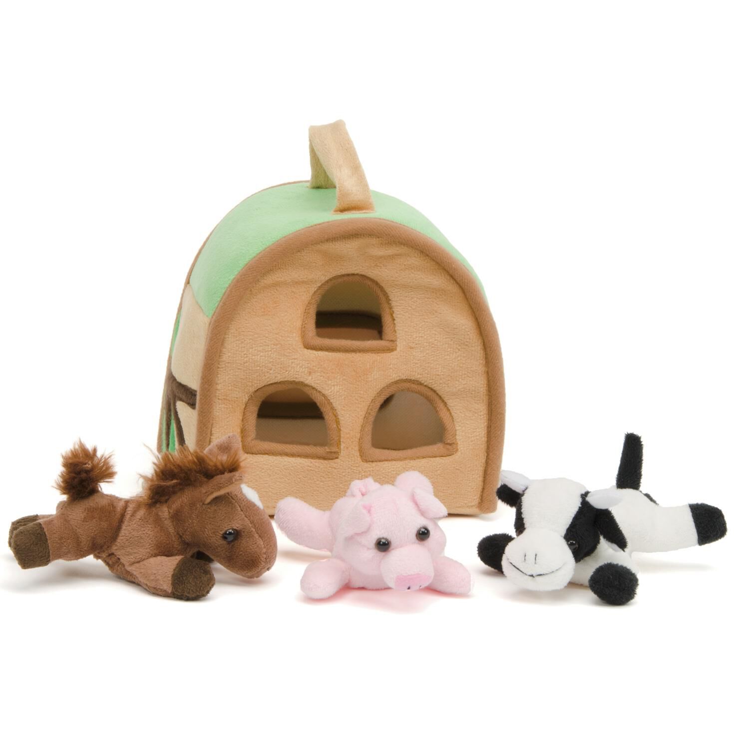 Plush Barn And Farm Animals Finger Puppet Toy Set Dolls