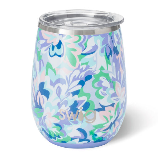 Swig Morning Glory Stainless Steel Stemless Wine Glass, 14 oz., 