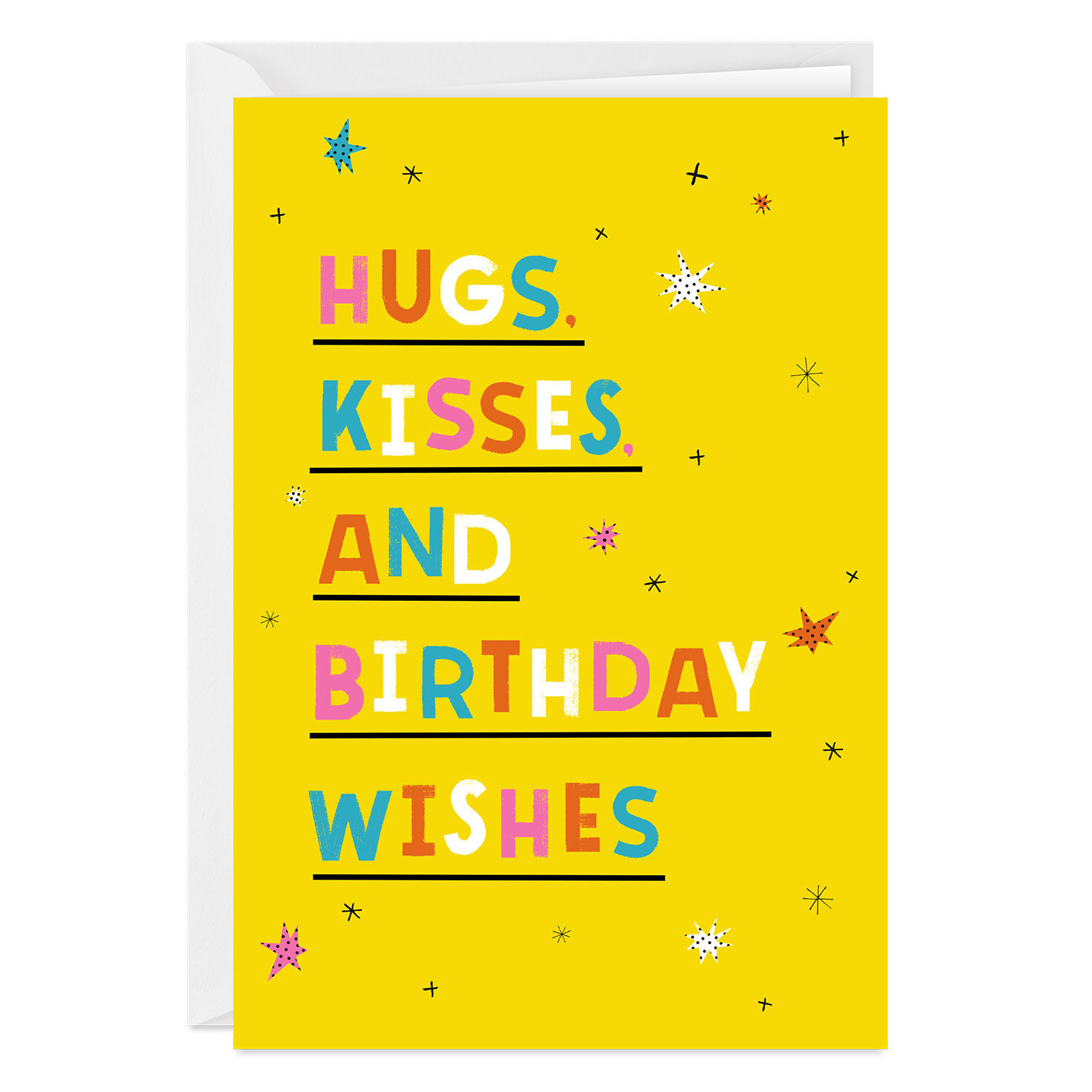 Hugs, Kisses and Wishes Custom Birthday Card
