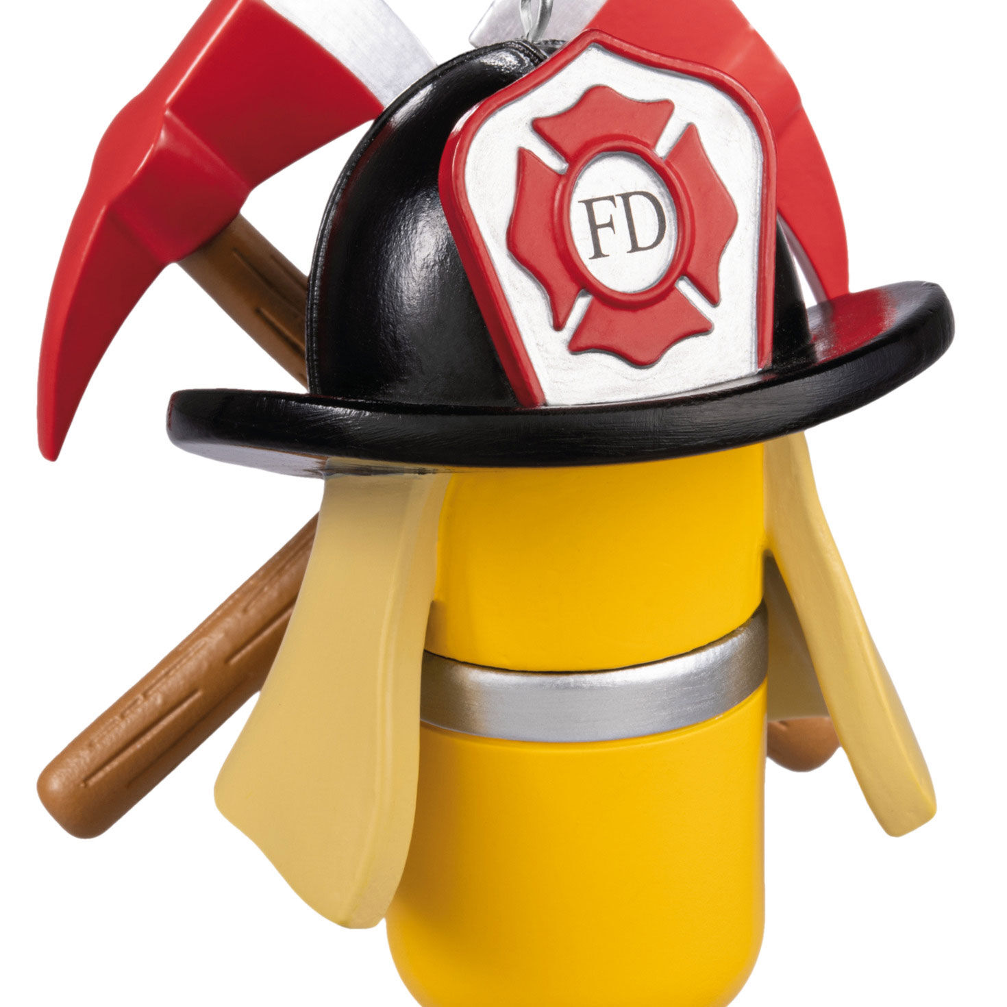 Firefighter Hat and Gear Christmas Ornament closeup view image number 5