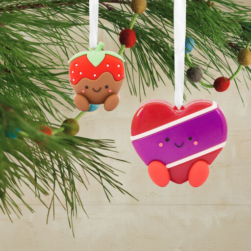 Better Together Strawberry and Chocolate Magnetic Hallmark Ornaments, Set of 2, 