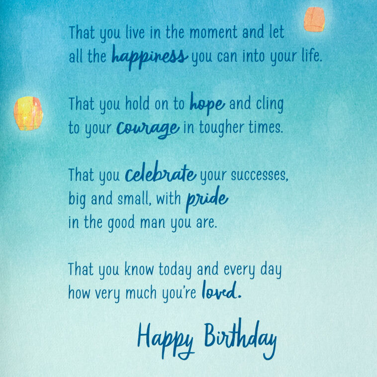 Let All the Happiness Into Your Life Birthday Card for Son, , large image number 2