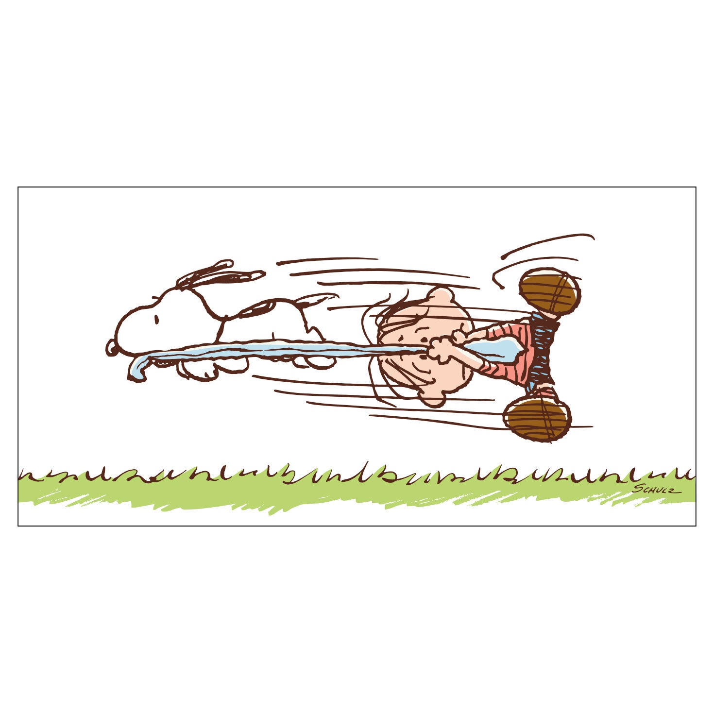 Snoopy Pulling Linus's Blanket Collector Glass Full glass design  image number 2