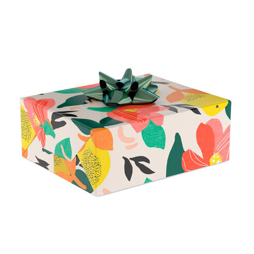 Tropical Fruit and Flowers Wrapping Paper, 20 sq. ft., 