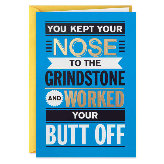 Nose to the Grindstone Funny Retirement Card, , large image number 1
