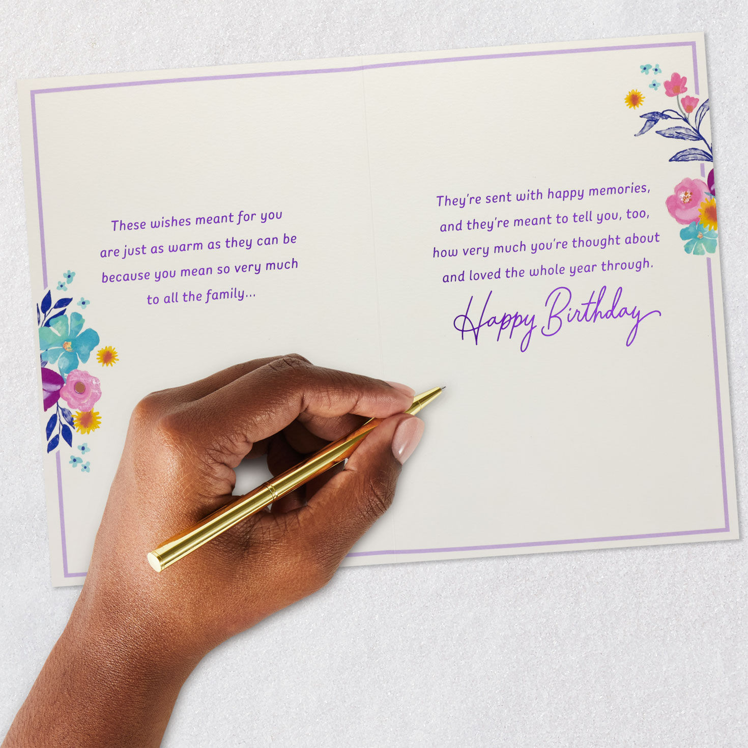 Spring Flowers Birthday Card for Grandmother Signing card image number 7