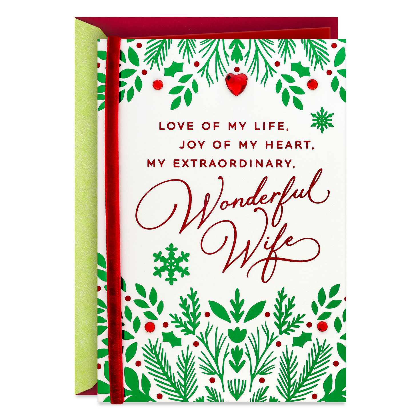 Love of My Life, Joy of My Heart Romantic Christmas Card for Wife