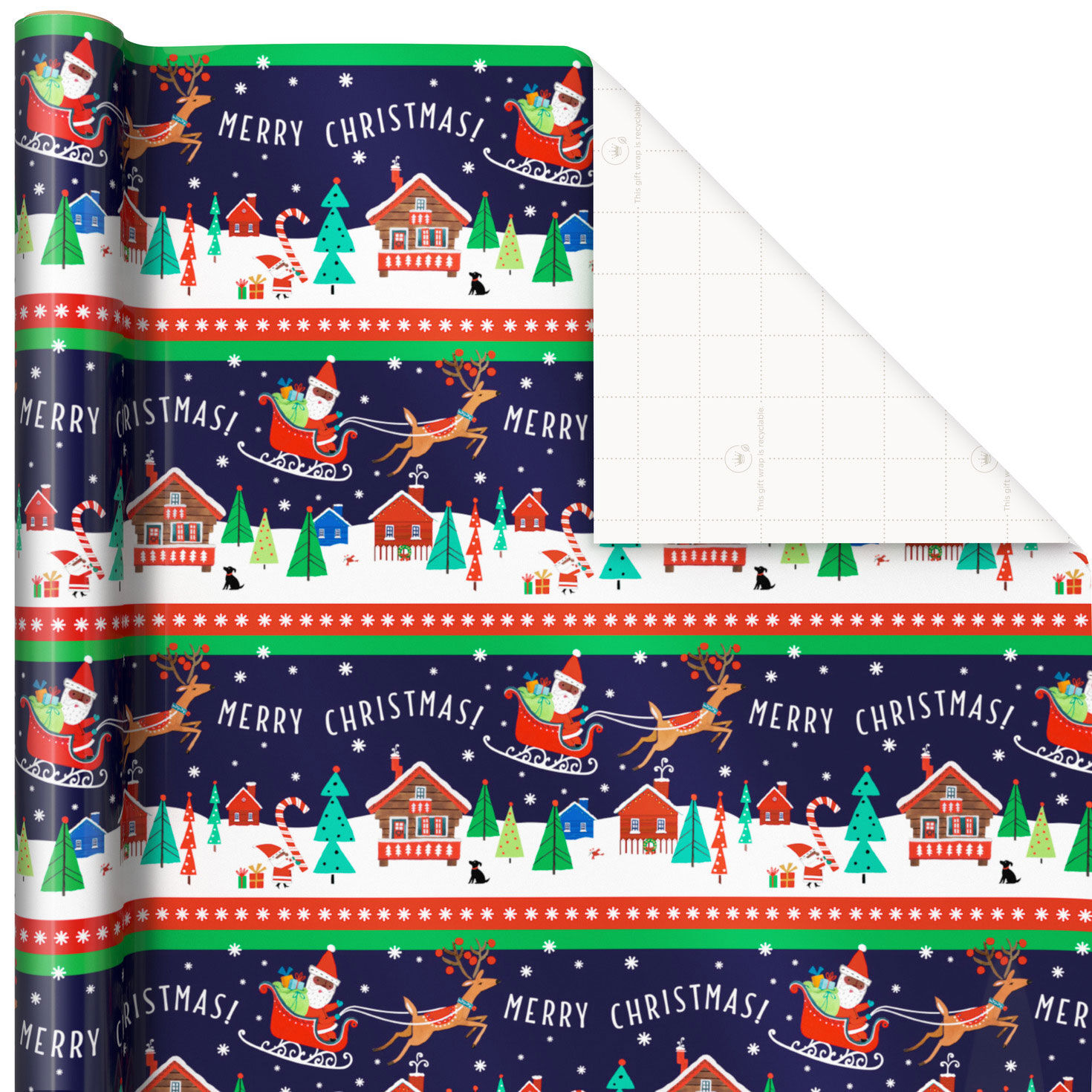 Santa in Sleigh Christmas Wrapping Paper, 40 sq. ft. - Wrapping Paper -  Hallmark