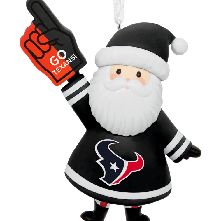 Houston Texans Santa Fan Christmas Ornament closeup view image number 5