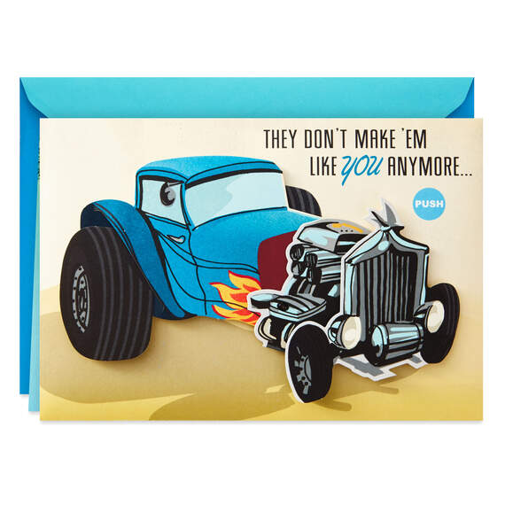 Vintage Hot Rod Car Father's Day Card With Sound and Motion