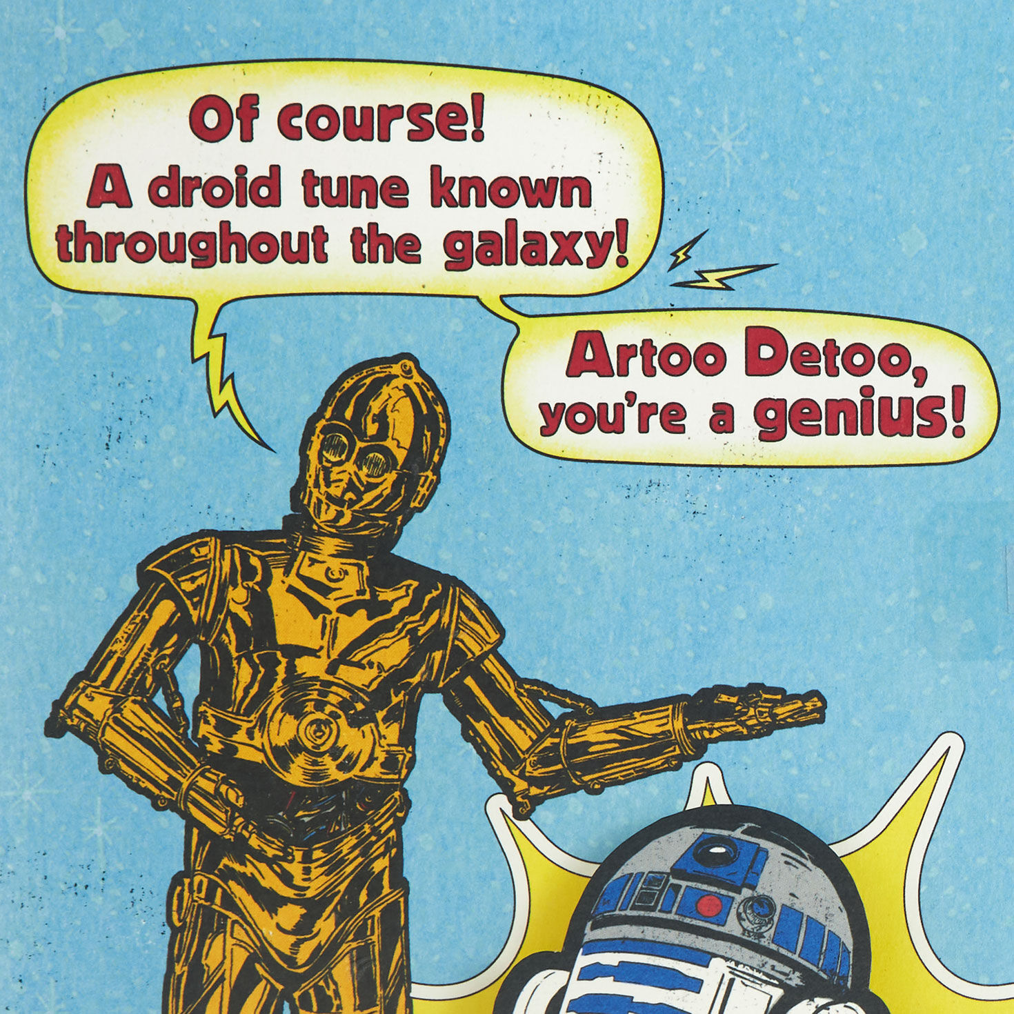 Star Wars Droids Funny Musical Birthday Card sentiment image number 3