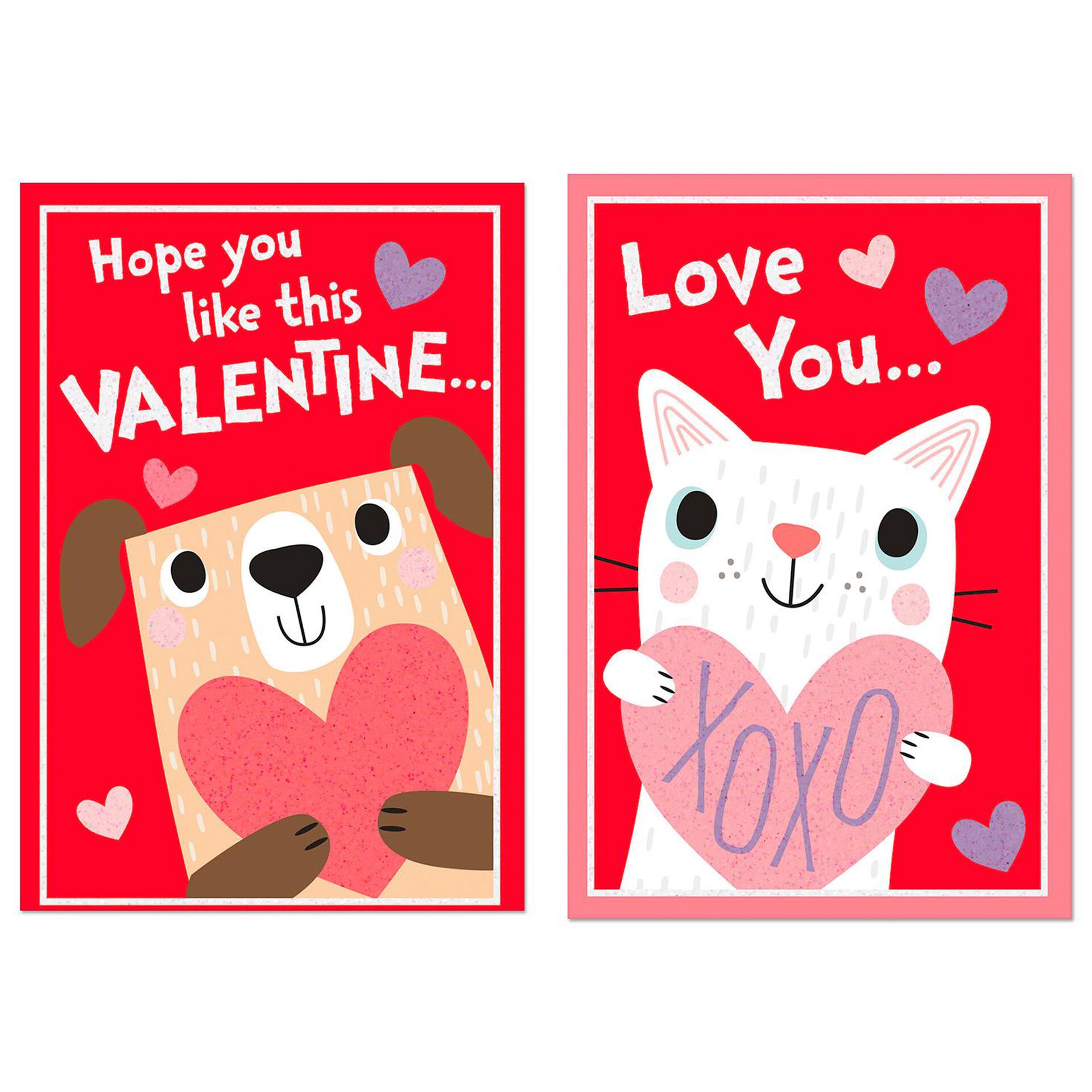 Dog and Cat Valentine's Day Cards, Pack of 6 Boxed Cards Hallmark