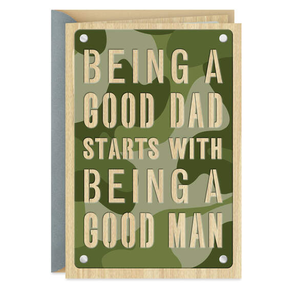 A Good Dad and a Good Man Father's Day Card, , large image number 1