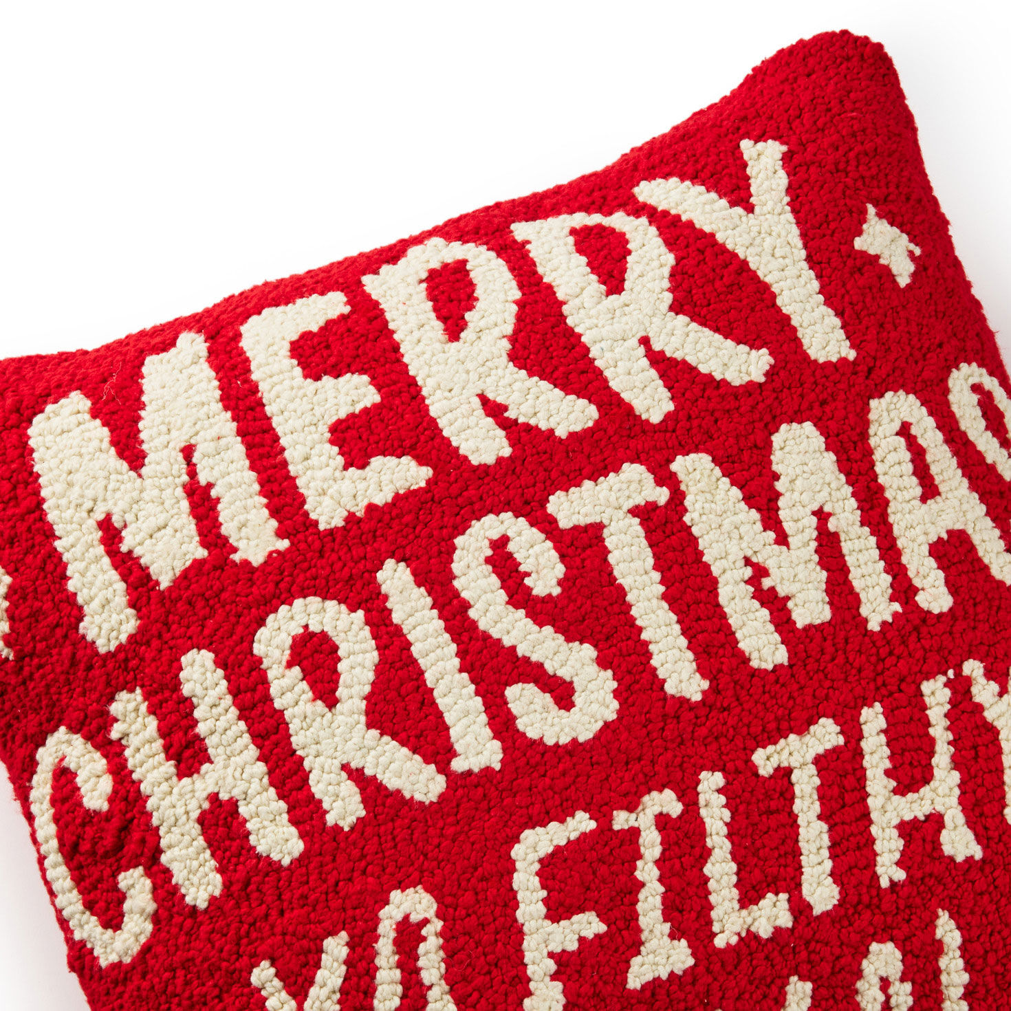 Red and White Home Alone Quote Pillow upclose view front image number 4