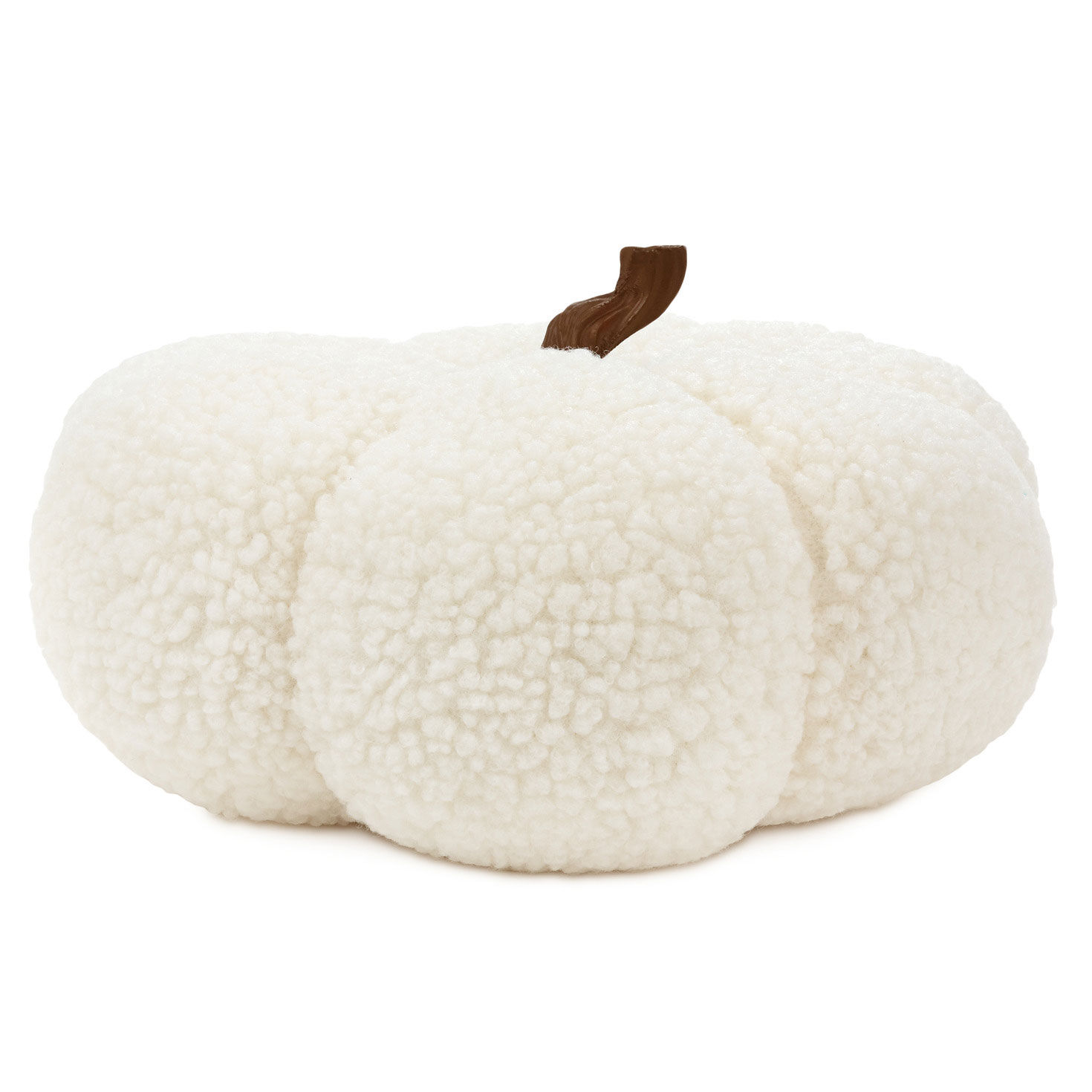 White Plush Fabric Pumpkin Fall Decoration  image number 2