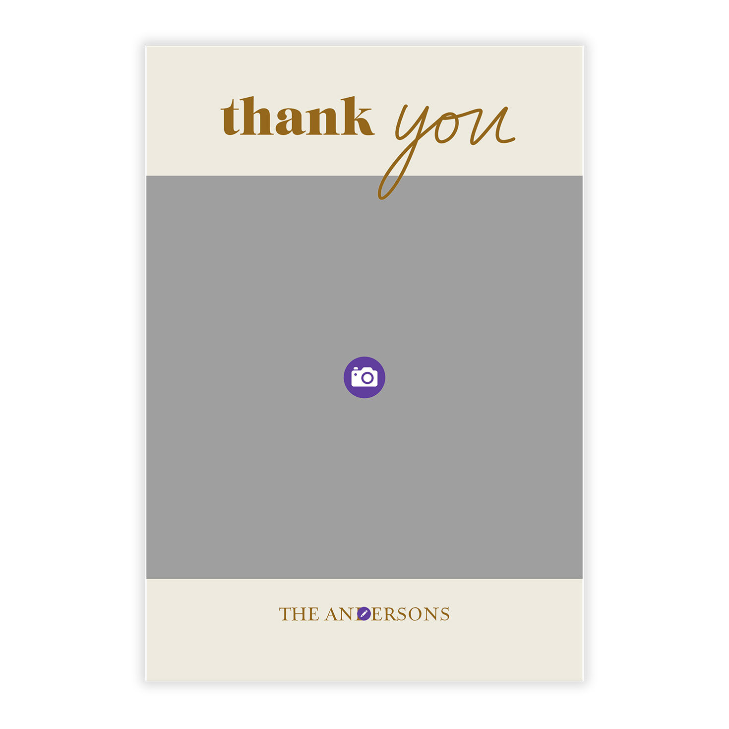 Gold Thanks Modern Minimal Wedding Thank-You Card, , large image number 5