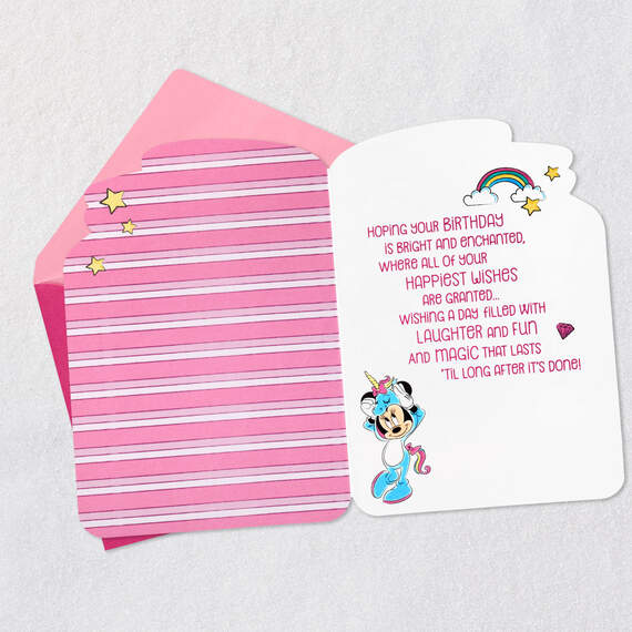 Disney Minnie Mouse on Unicorn Birthday Card for Great-Granddaughter, , large image number 3