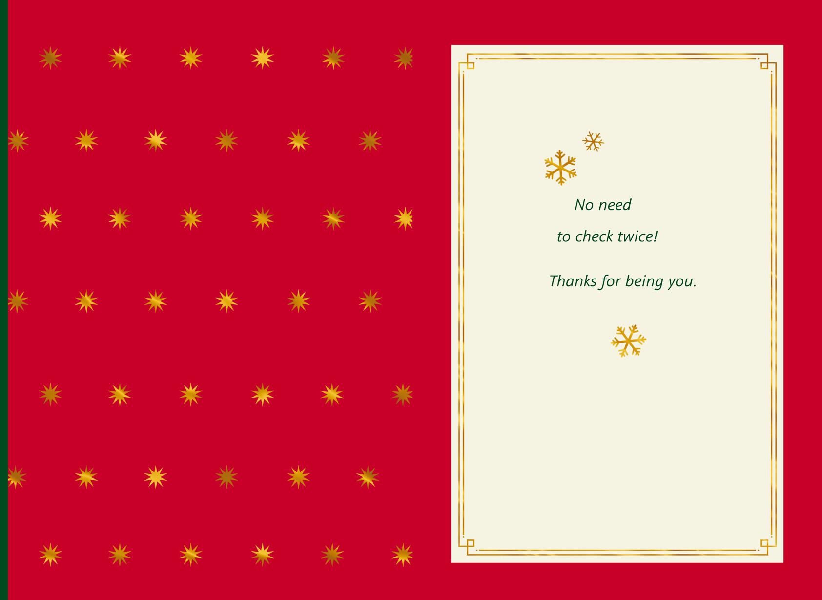 Nice List Material Christmas Card