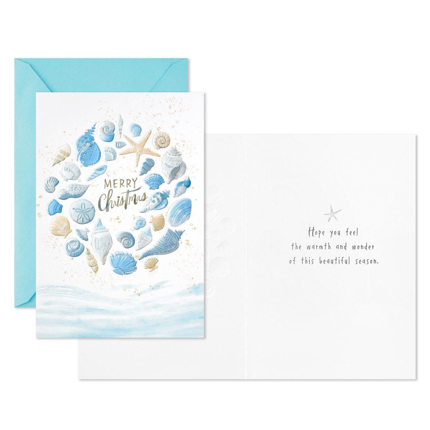Seashell Wreath Boxed Christmas Cards, Pack of 16, , large image number 3