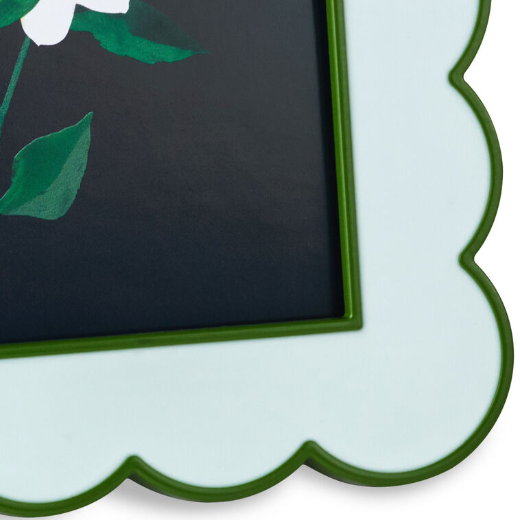 Green and Blue Scallop Edge Square Picture Frame closeup view image number 4