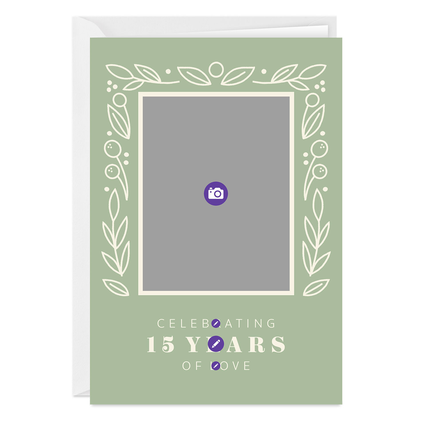 Personalized Leaves and Berries Photo Card  image number 3