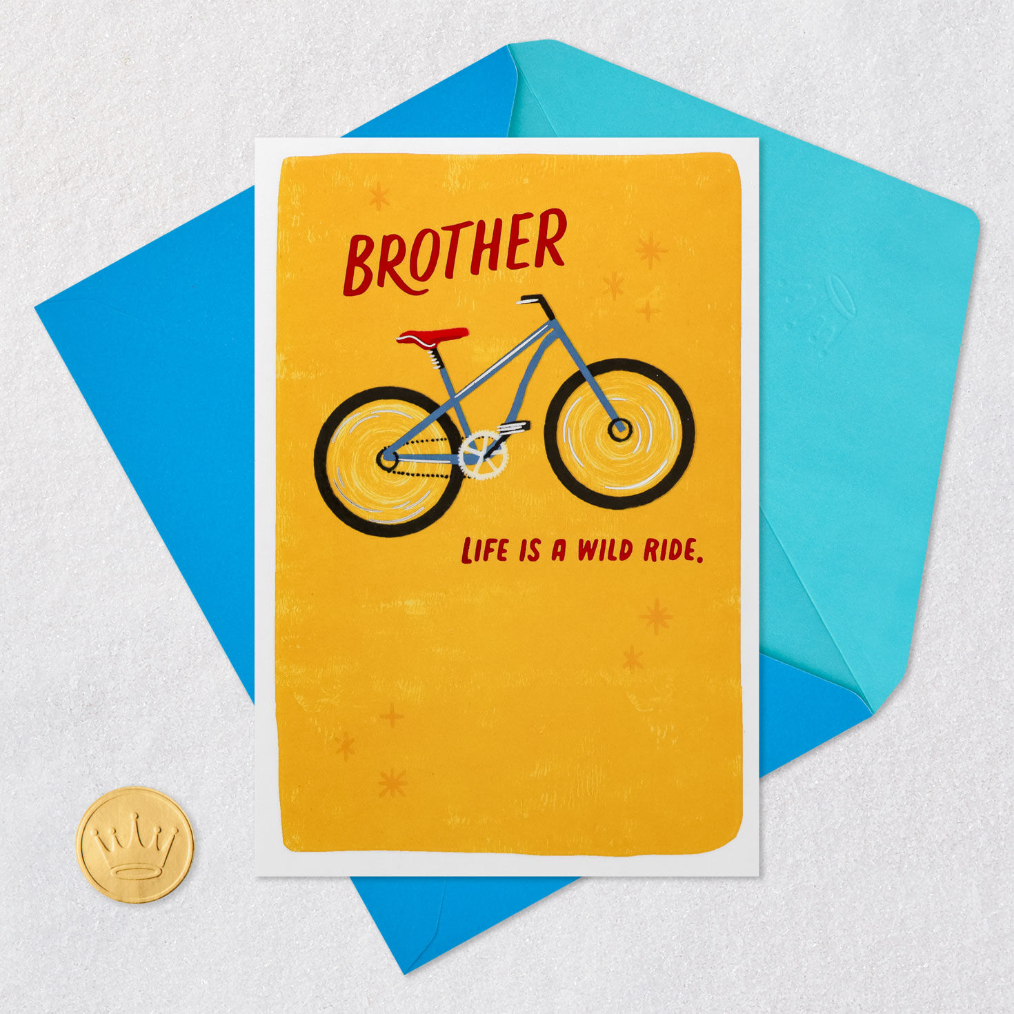 Bike Wild Ride Birthday Card for Brother Card Front with Envelope and Gold Seal image number 5