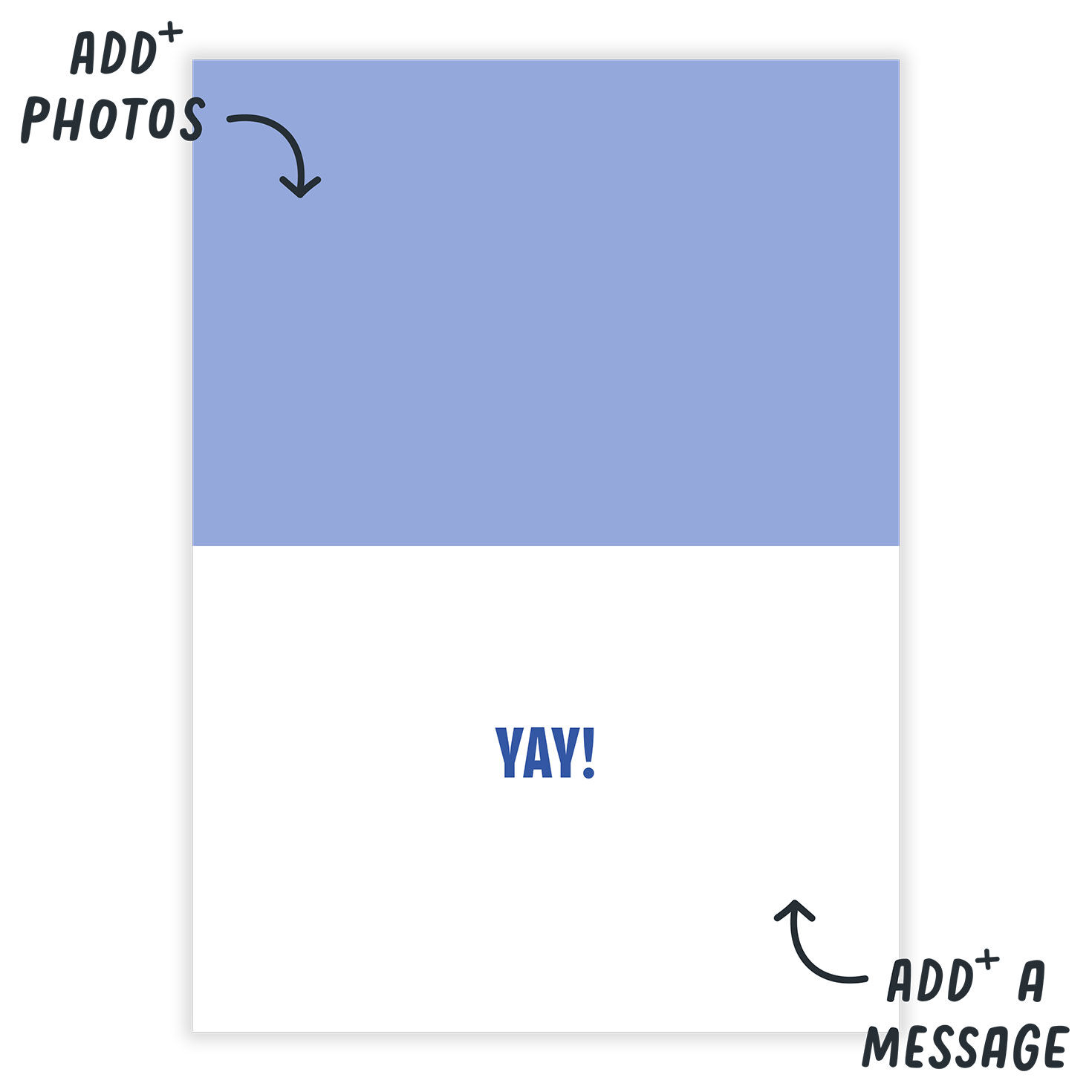 Colored Block Letters Celebrate Personalized Card Open Card indicating personalization image number 3