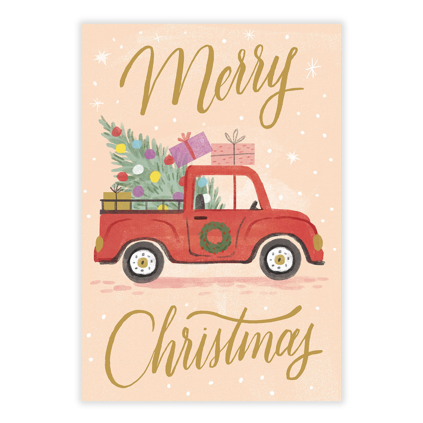 Vintage Red Truck With Tree Christmas eCard, , large image number 2