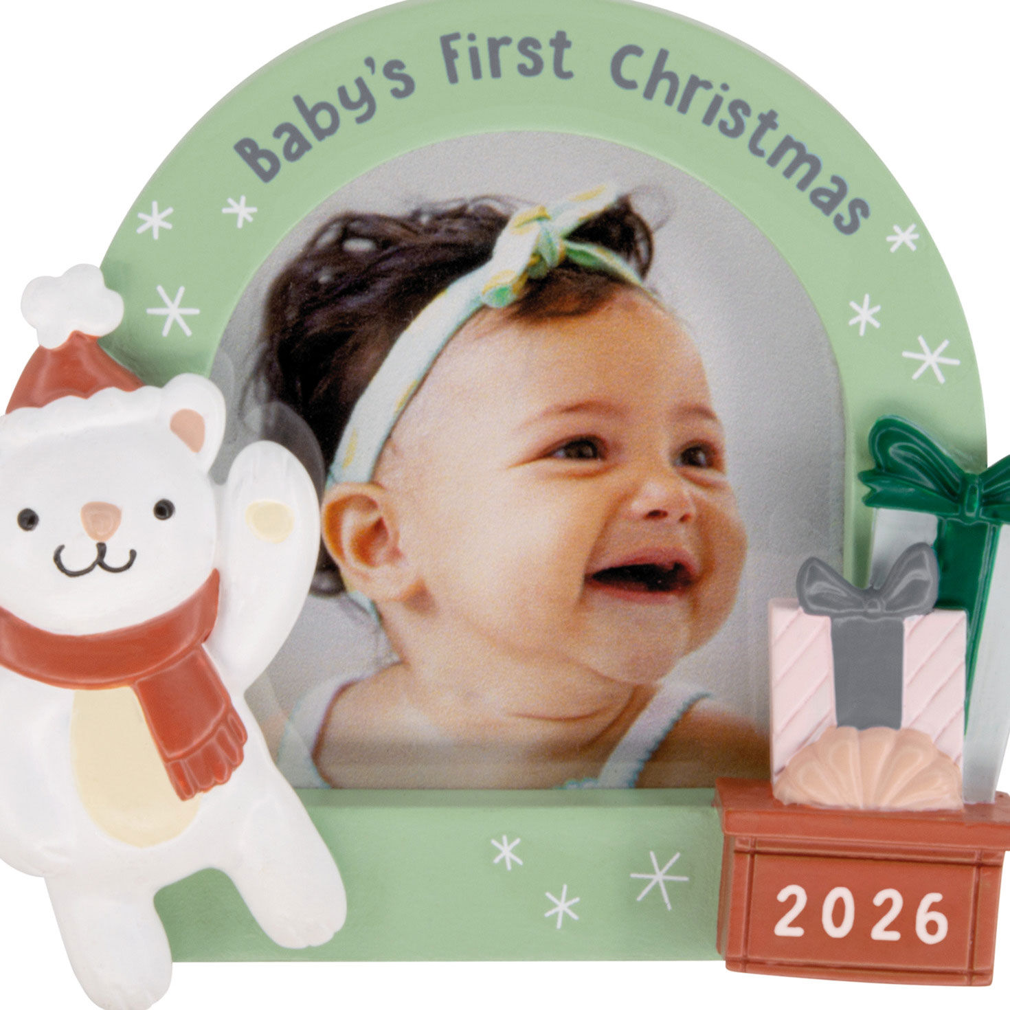 Baby's 1st 2026Photo Frame Christmas Ornament closeup view image number 5