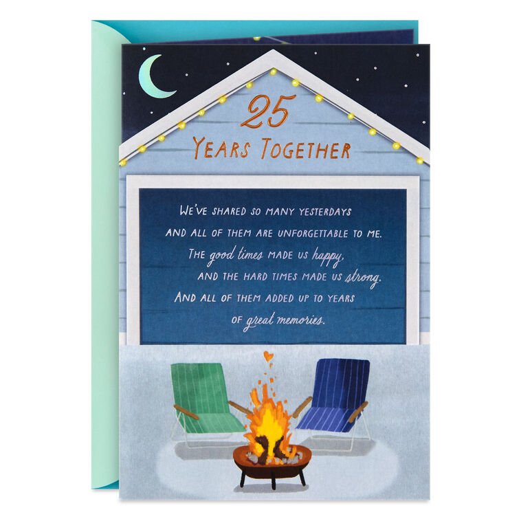 Unforgettable Yesterdays 25th Anniversary Card for Husband or Wife
