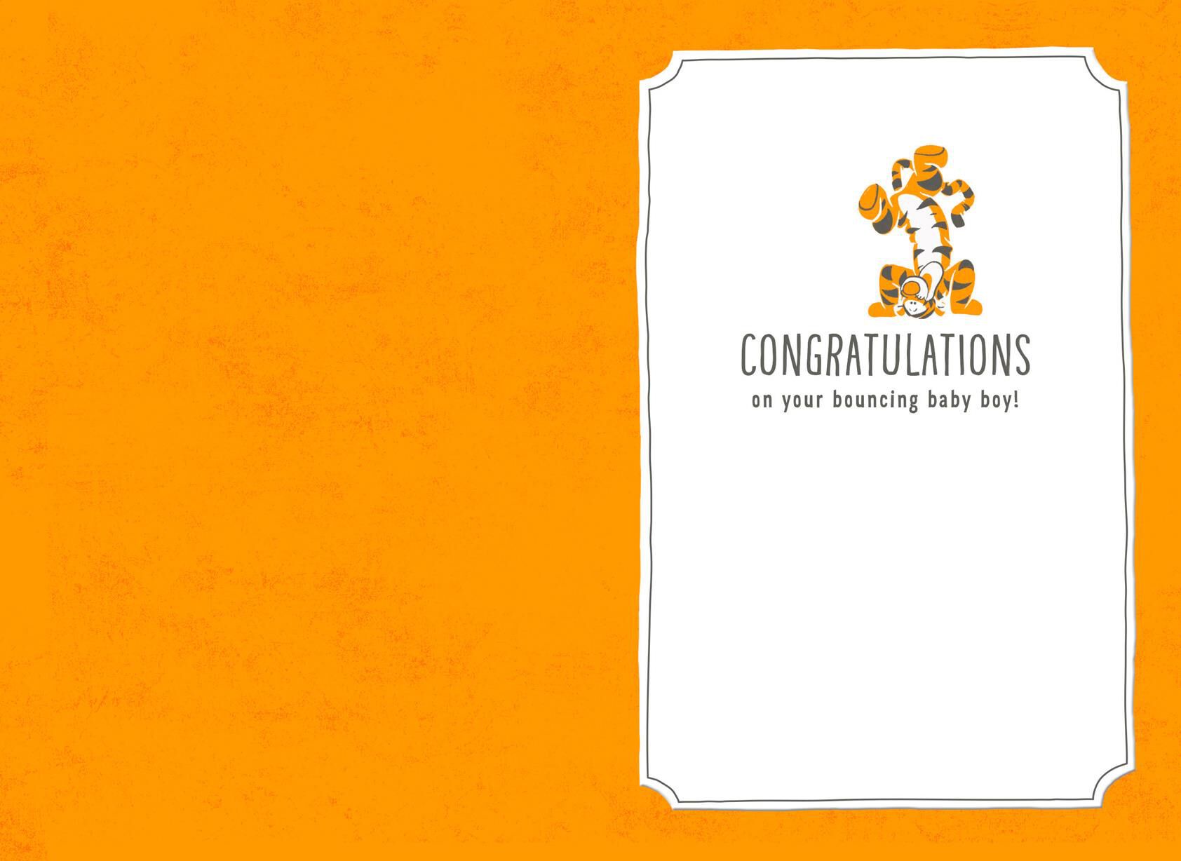 Winnie the Pooh Tigger New Baby Boy Card