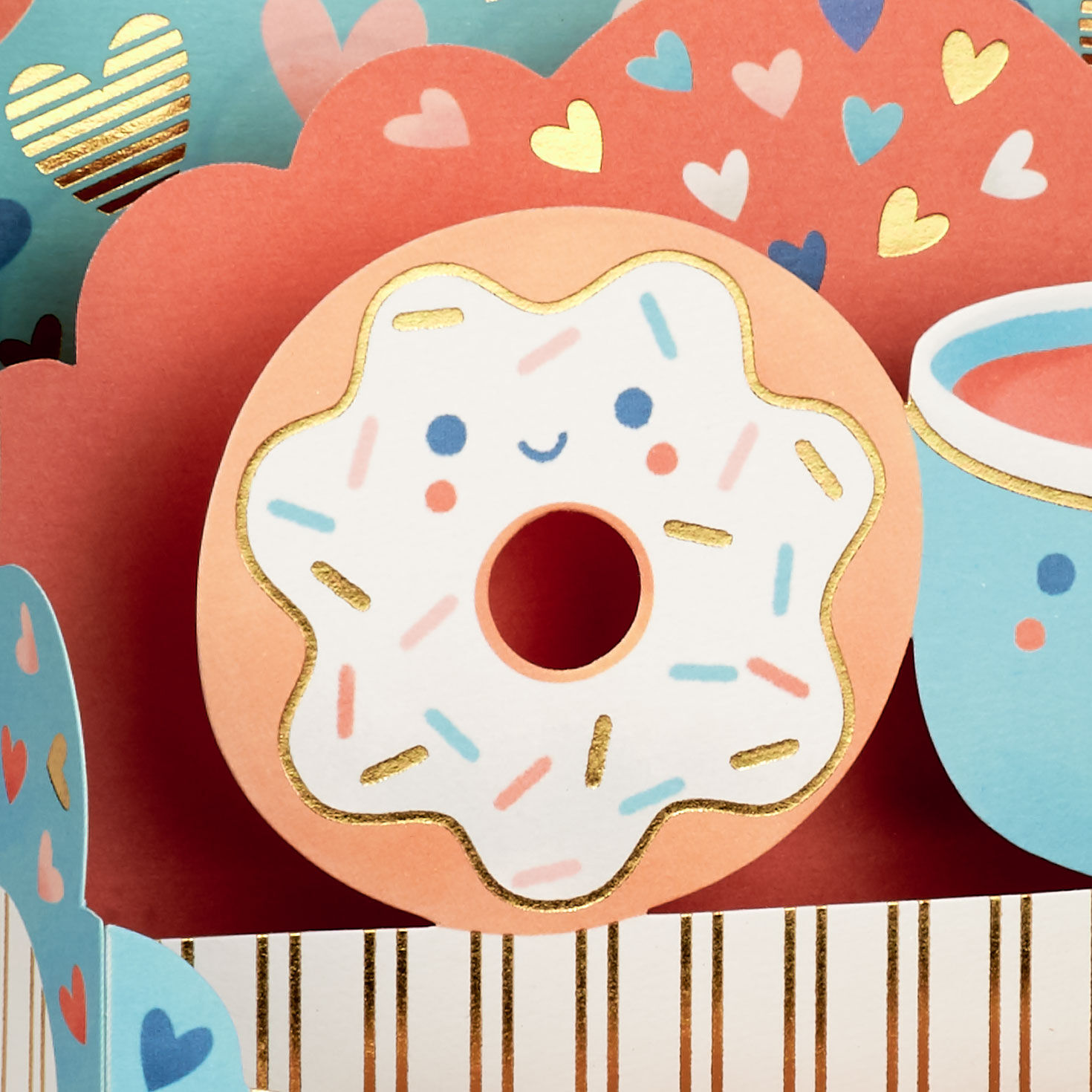 Better Together Coffee and Donut 3D Pop-Up Love Card, , large image number 4