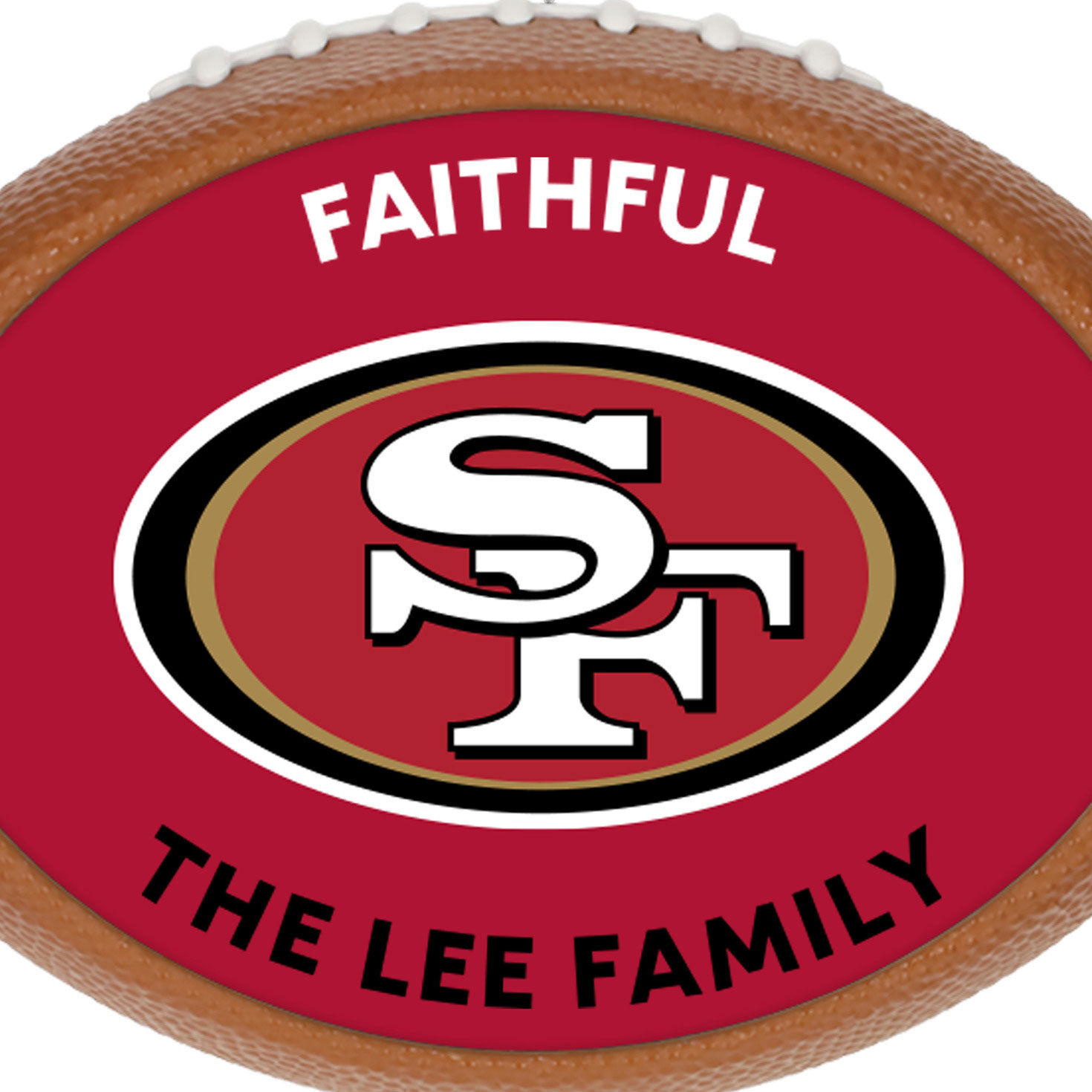 49ers Football Personalized Text Ornament upclose view image number 5