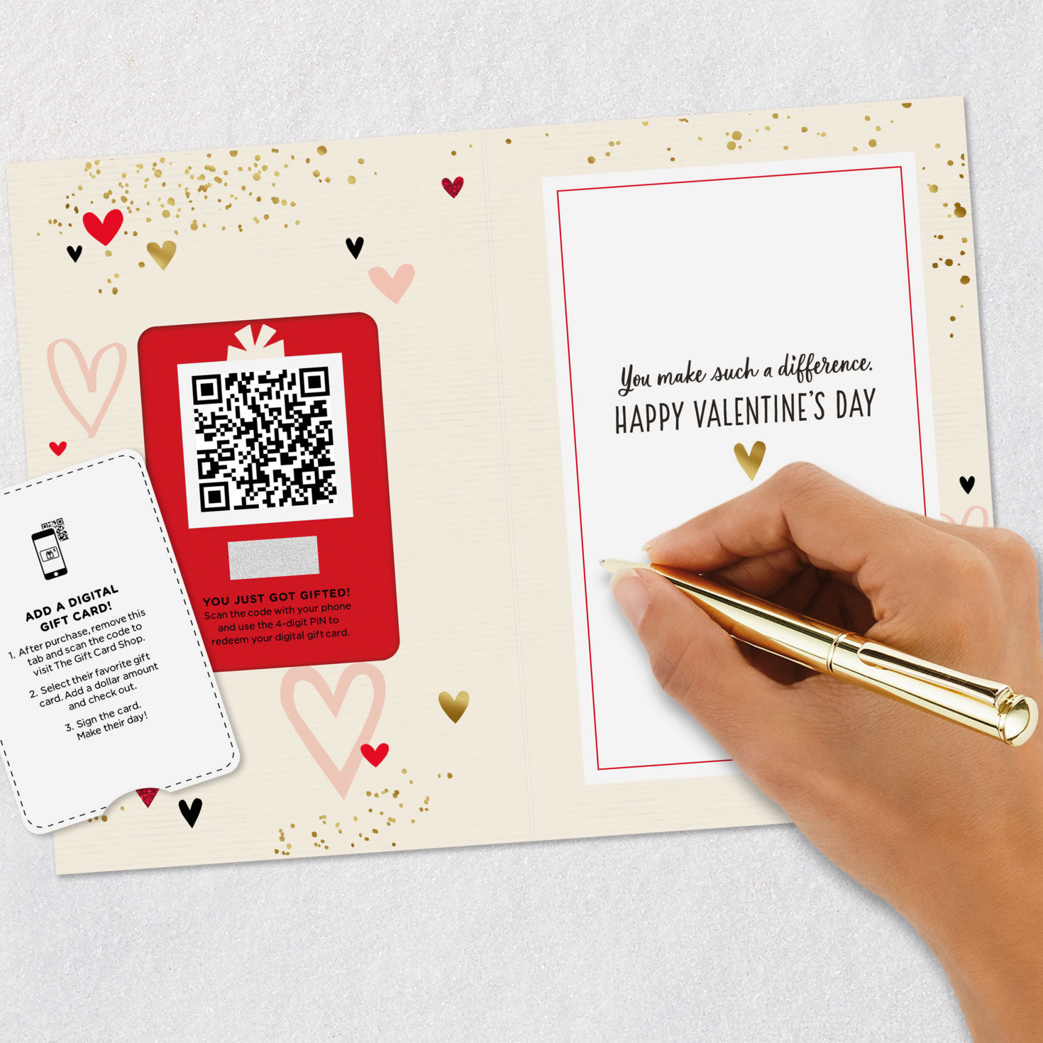 Grateful Hearts Valentine's Gift Card Greeting signing card image number 9