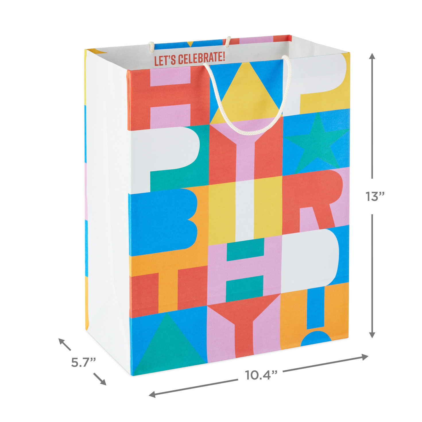 13" Color Block Large Birthday Gift Bag Gift Bags Hallmark