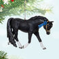 Black and White Horse Keepsake Ornament hanging on tree image number 2