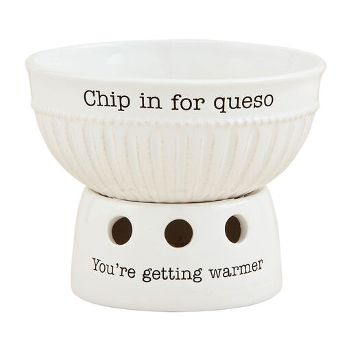 Mud Pie Queso Dip Cup and Warming Stand, Set of 2, 