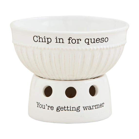 Mud Pie Queso Dip Cup and Warming Stand, Set of 2