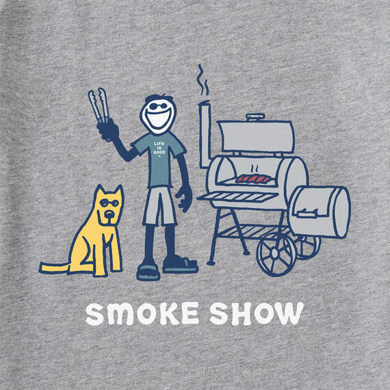 Life is Good Smoke Show Gray Men's T-Shirt, , large image number 2