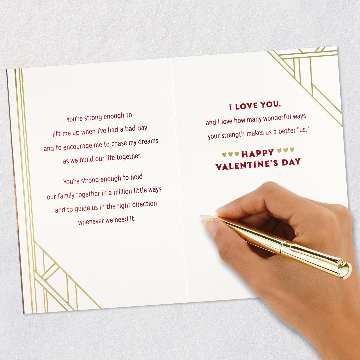 Wood Hearts Romantic Valentine's Day Card Signing card image number 8