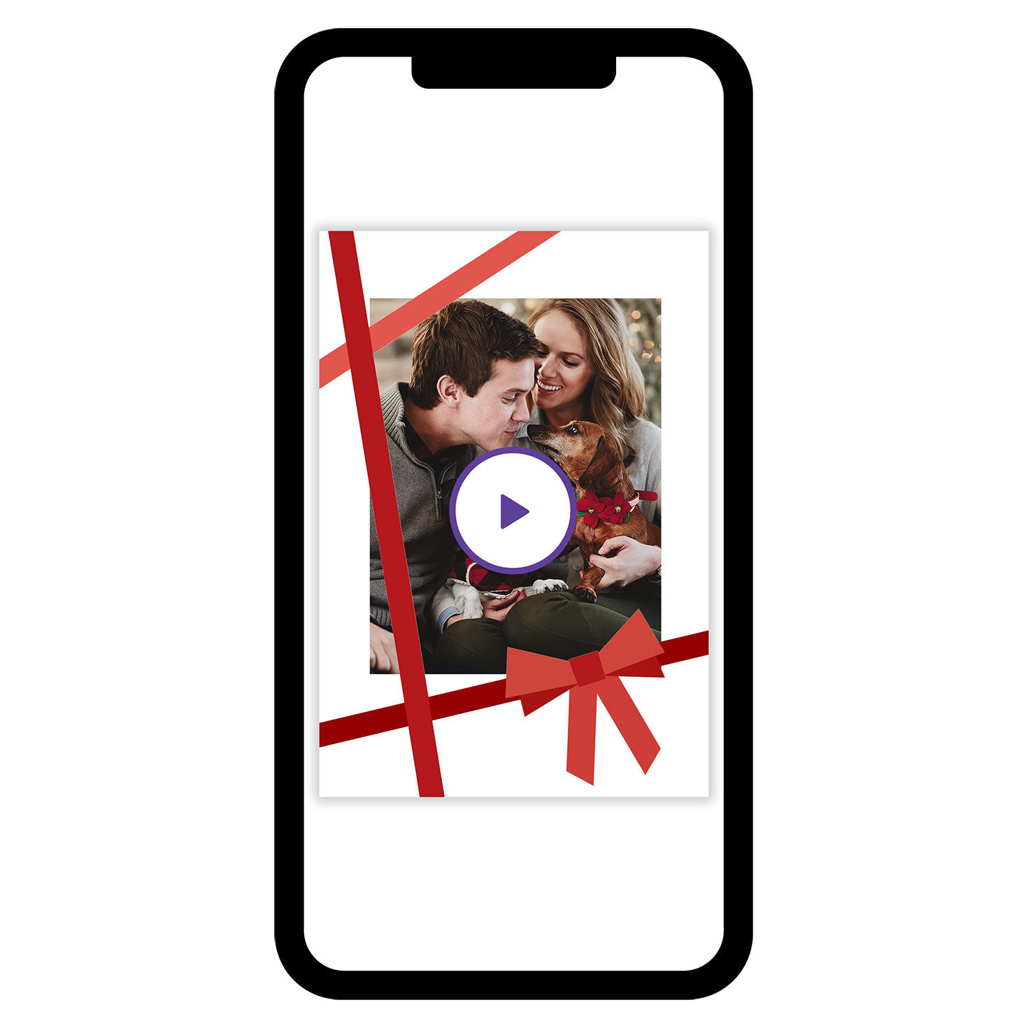 Modern Red Bow Holiday eCard, , large image number 1