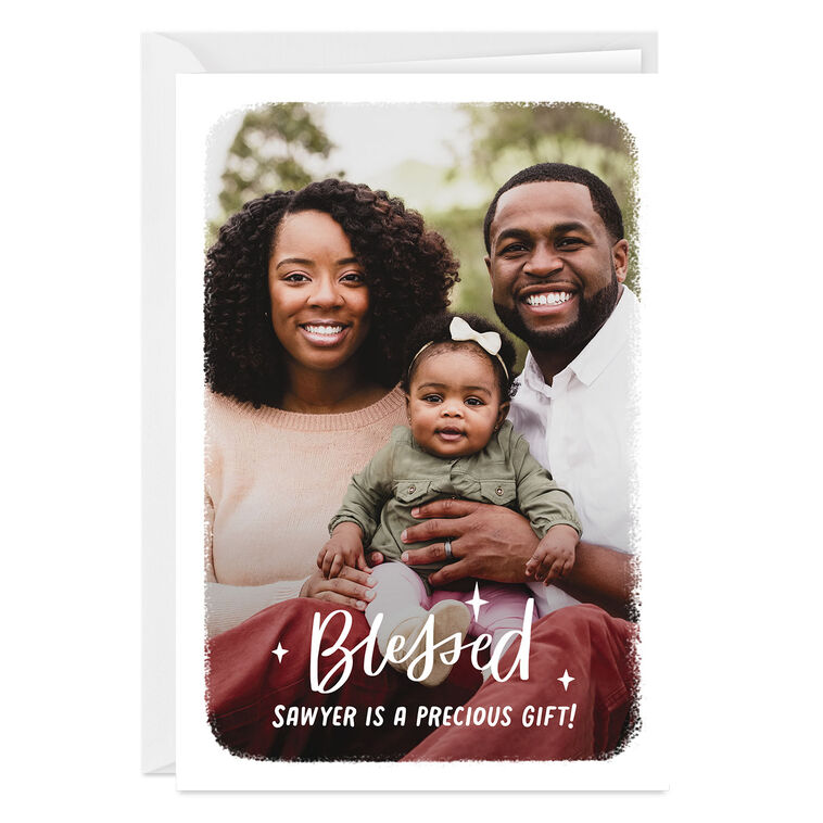 Blessed White Frame Custom Card