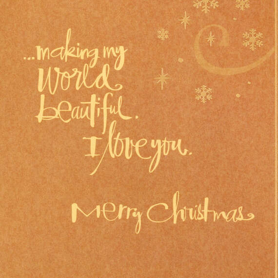 You Make My World Beautiful Romantic Christmas Card, , large image number 2