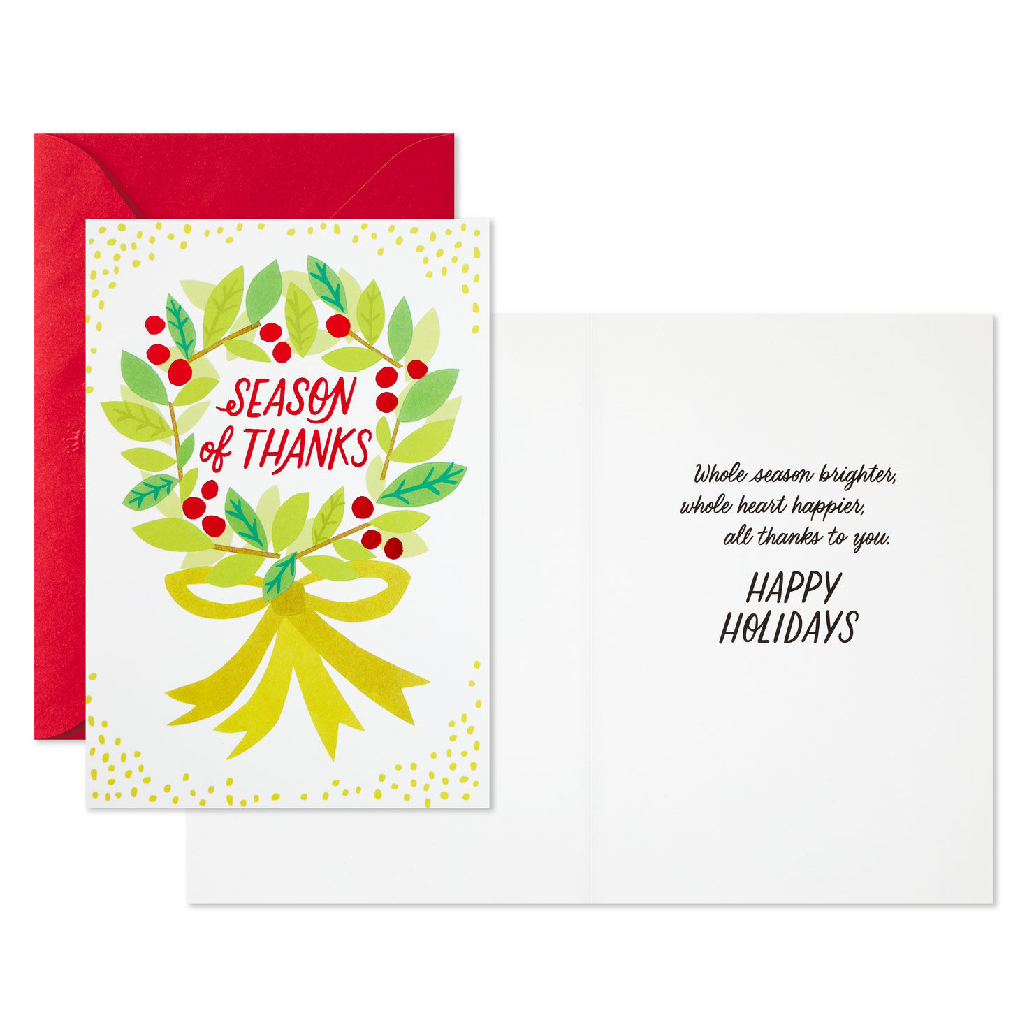 Thanks to You Christmas Cards Pack Card Front with Sentiment image number 2