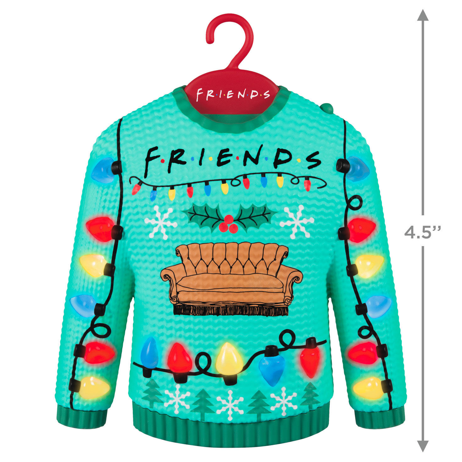 Friends Ugly Christmas Sweater Keepsake Ornament measurement image number 3