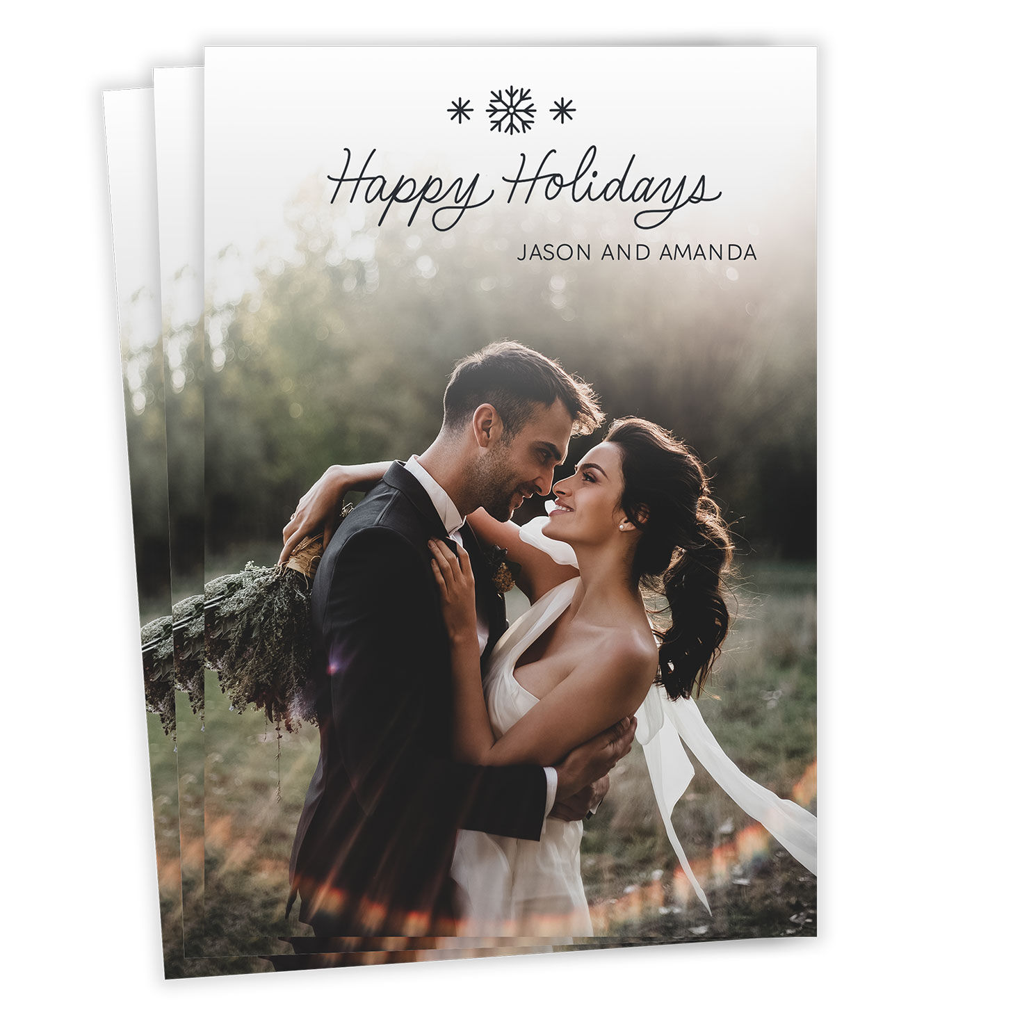 Simple Snowflake Flat Holiday Photo Card