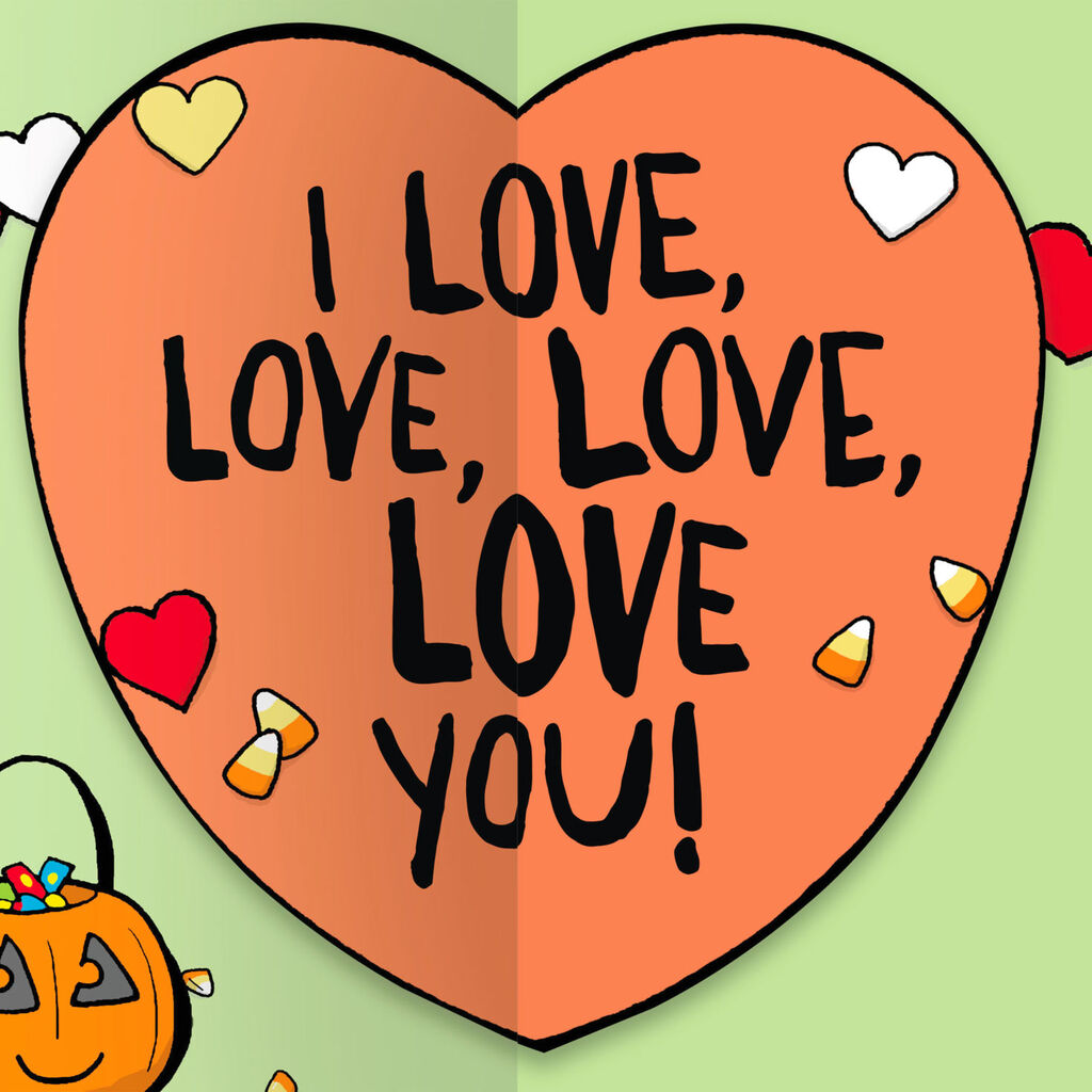 I Love Love Love You Funny Pop Up Halloween Card Greeting